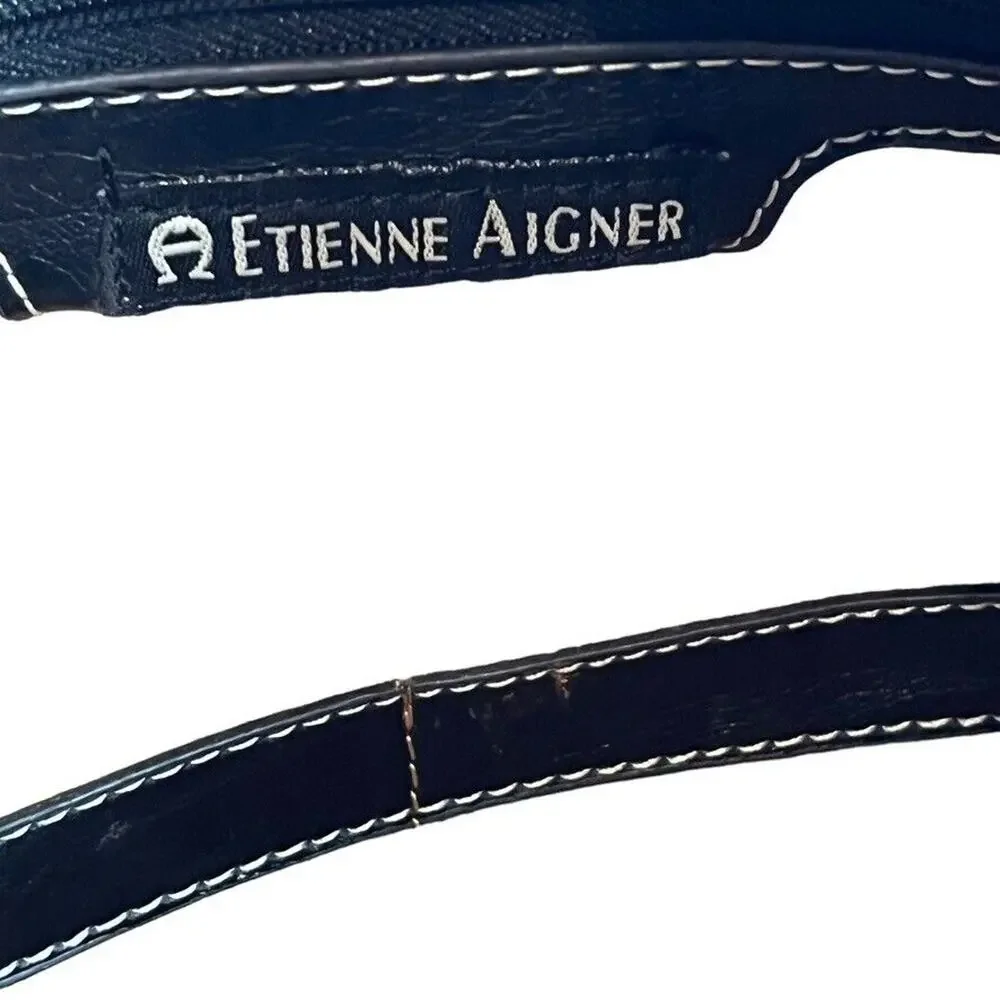 Etienne Aigner Womens Black Large Shoulder Bag Laptop Work Career Purse Handbag